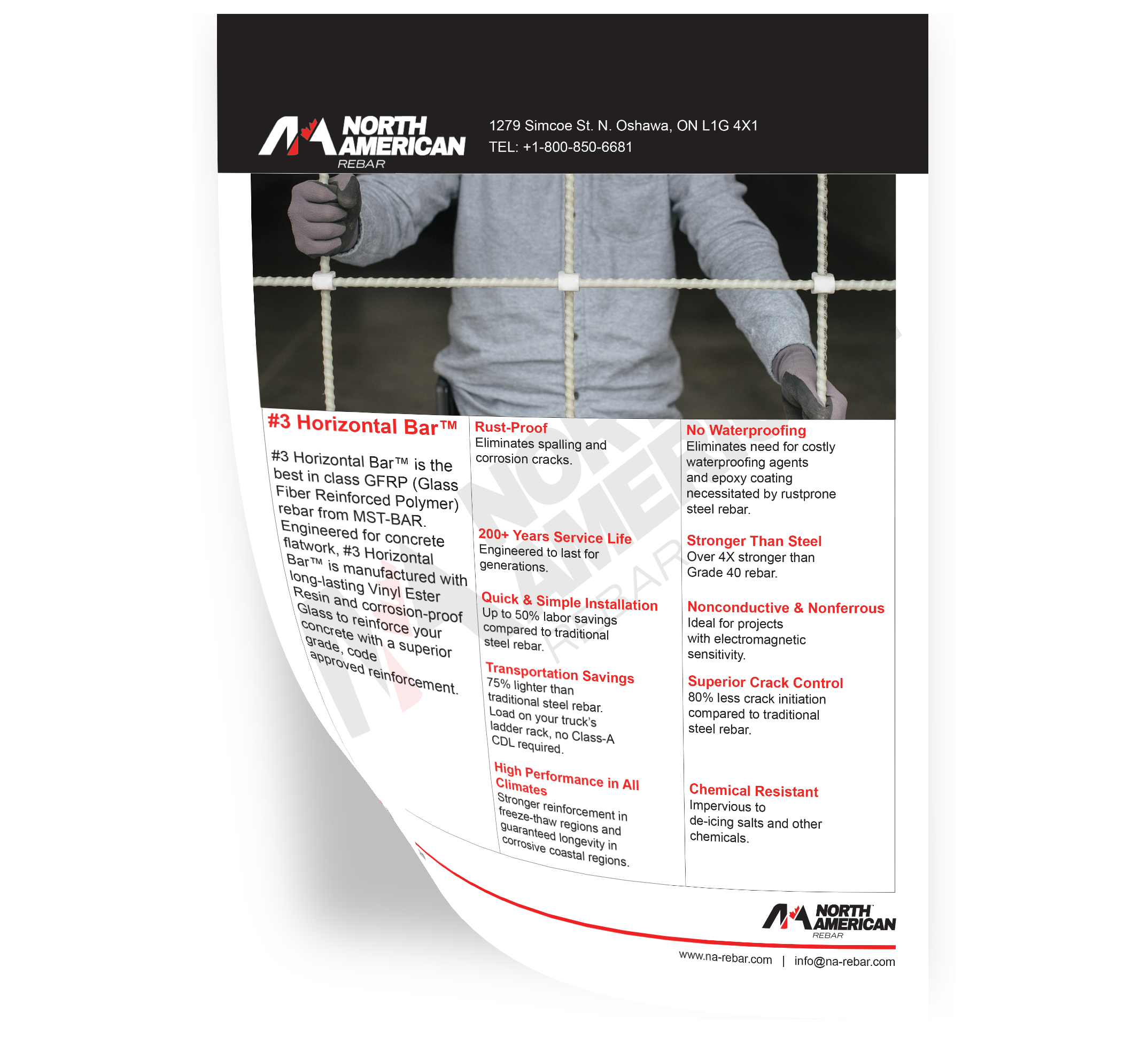 North American Rebar Product Data Sheet Mockup